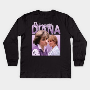 Princess Diana // 80s Purple Vintage Vibes // Kids Long Sleeve T-Shirt